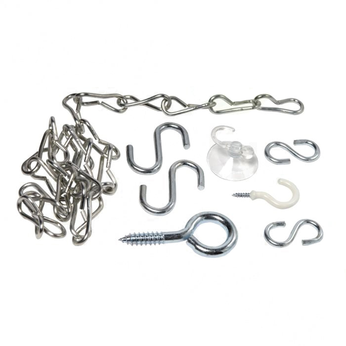 Hanging hooks and chain for mounting grow lights