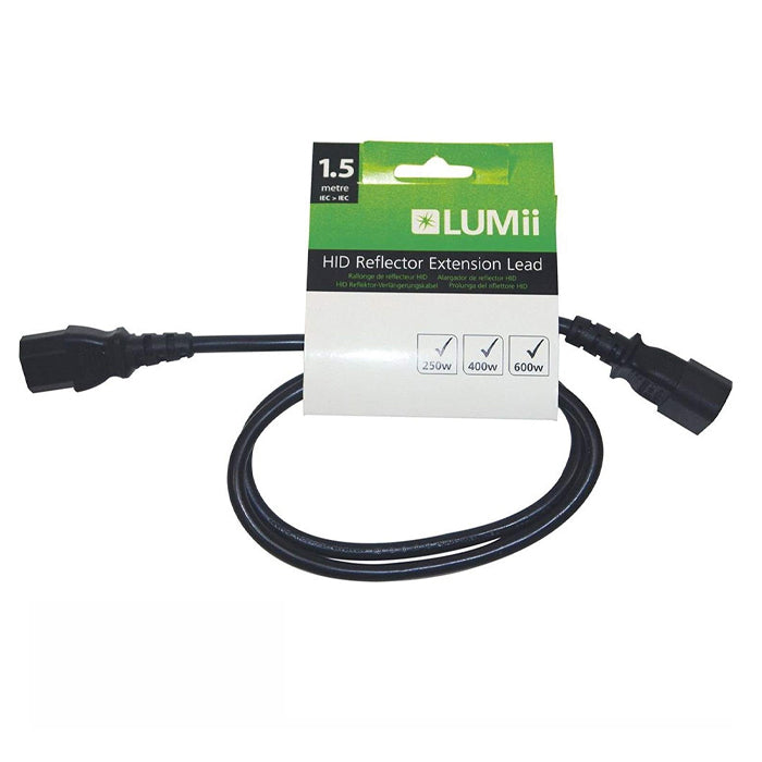 IEC extension lead 1.5m for hydroponic lighting system