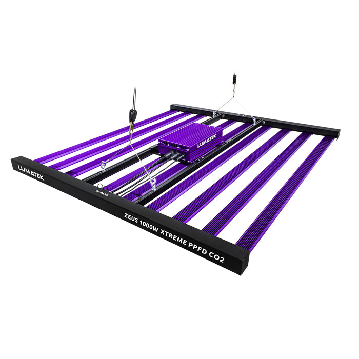 Overview of Lumatek Zeus 1000W Extreme LED Grow Light for hydroponics, full-spectrum lighting for veg and flowering stages
