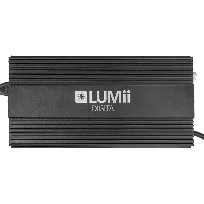 LUMii digital dimmable 1000W grow light ballast view from above for hydroponic lighting with HPS and MH lamp support