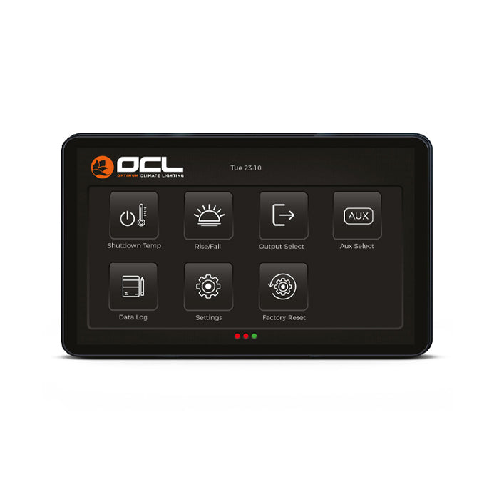 Touchscreen Display of OCL Digital Lighting Controller for LED Grow Lights – Holland Horticulture

